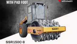 New SANY 15T 160hp Cummins Engine SSR150C-8 Single Drum Roller With Pad Foot