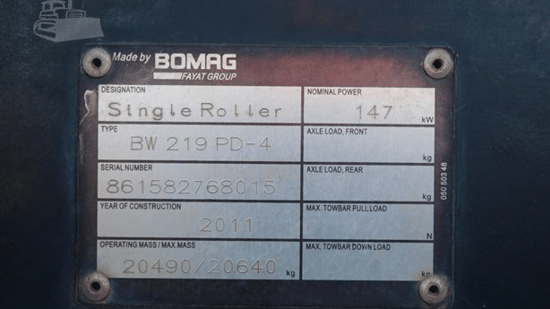 2011 Used Bomag BW219PD-4 Roller Compactors