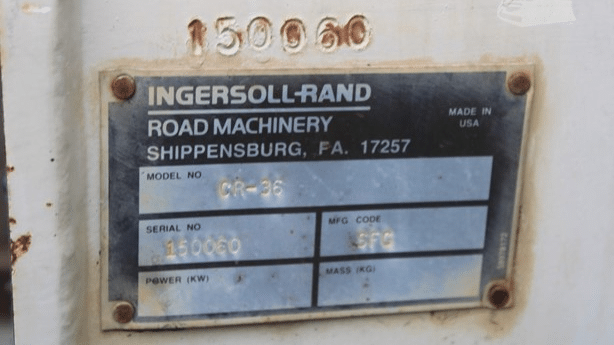 1999 Used Ingersoll Rand CR36 Roller Compactors