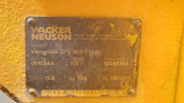 2011 Used Wacker Neuson DPU100-70LES Plate Compactors