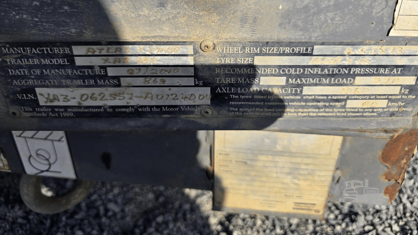 2010 Used Atlas Copco XAS130DD7 Air Compressors