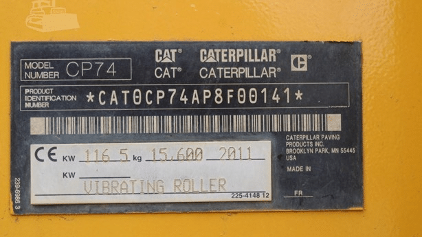 2011 Used Caterpillar CP74 Roller Compactors