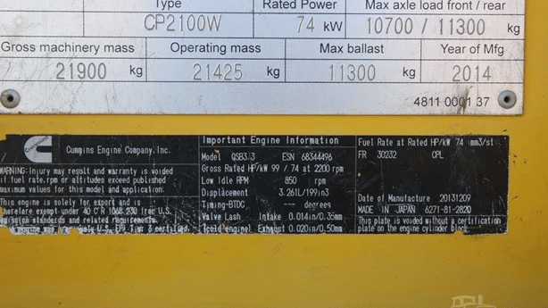 2014 Used Dynapac CP2100W Roller Compactors