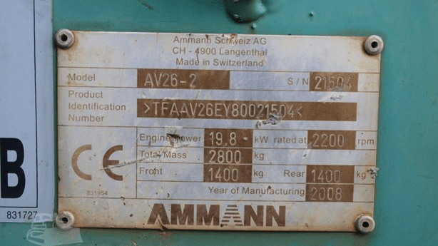 2008 Used Ammann AV26-2 Roller Compactors