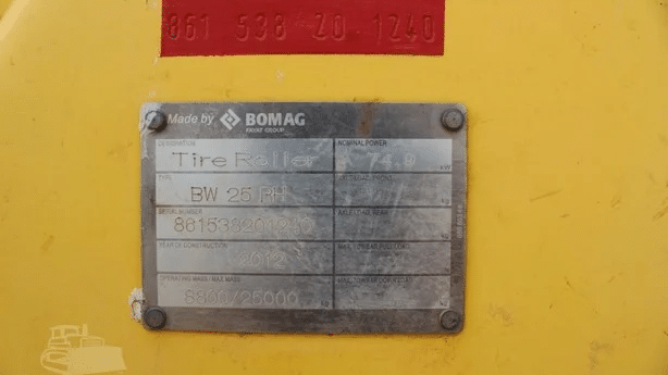 2012 Used Bomag BW25RH Roller Compactors