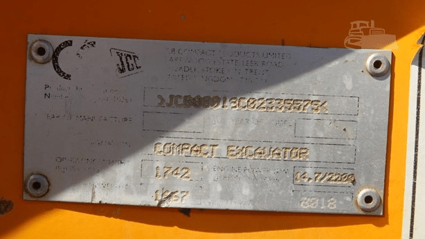 2016 Used Jcb 8018CTS Excavators