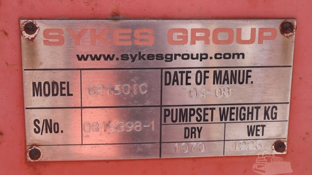 2008 Used SYKES CP150IC Pumps