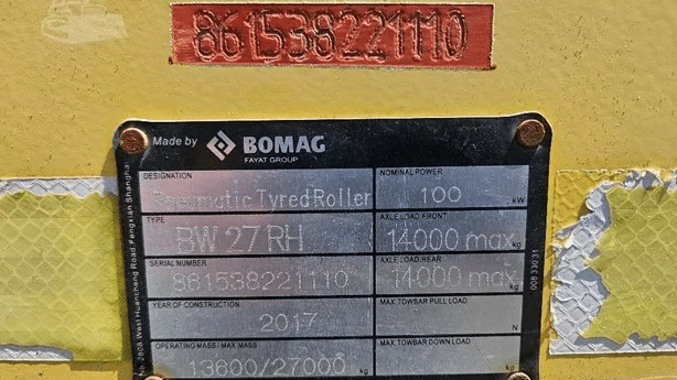 2017 Used Bomag BW27RH Roller Compactors
