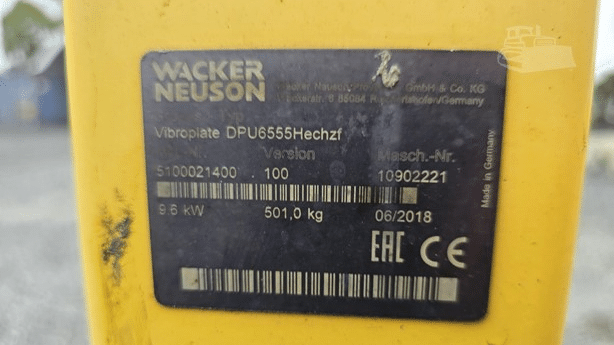 2018 Used Wacker Neuson DPU6555 Plate Compactors