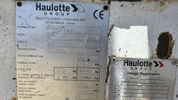 2014 Used Haulotte HA16RTJ Boom Lifts
