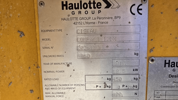 2017 Used Haulotte Compact 12DX Scissor Lifts