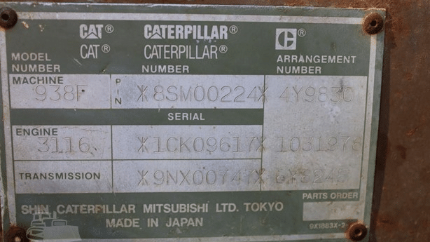 1995 Used Caterpillar 938F Loaders