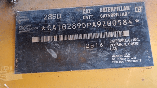 2016 Used Caterpillar 289D Skid Steers