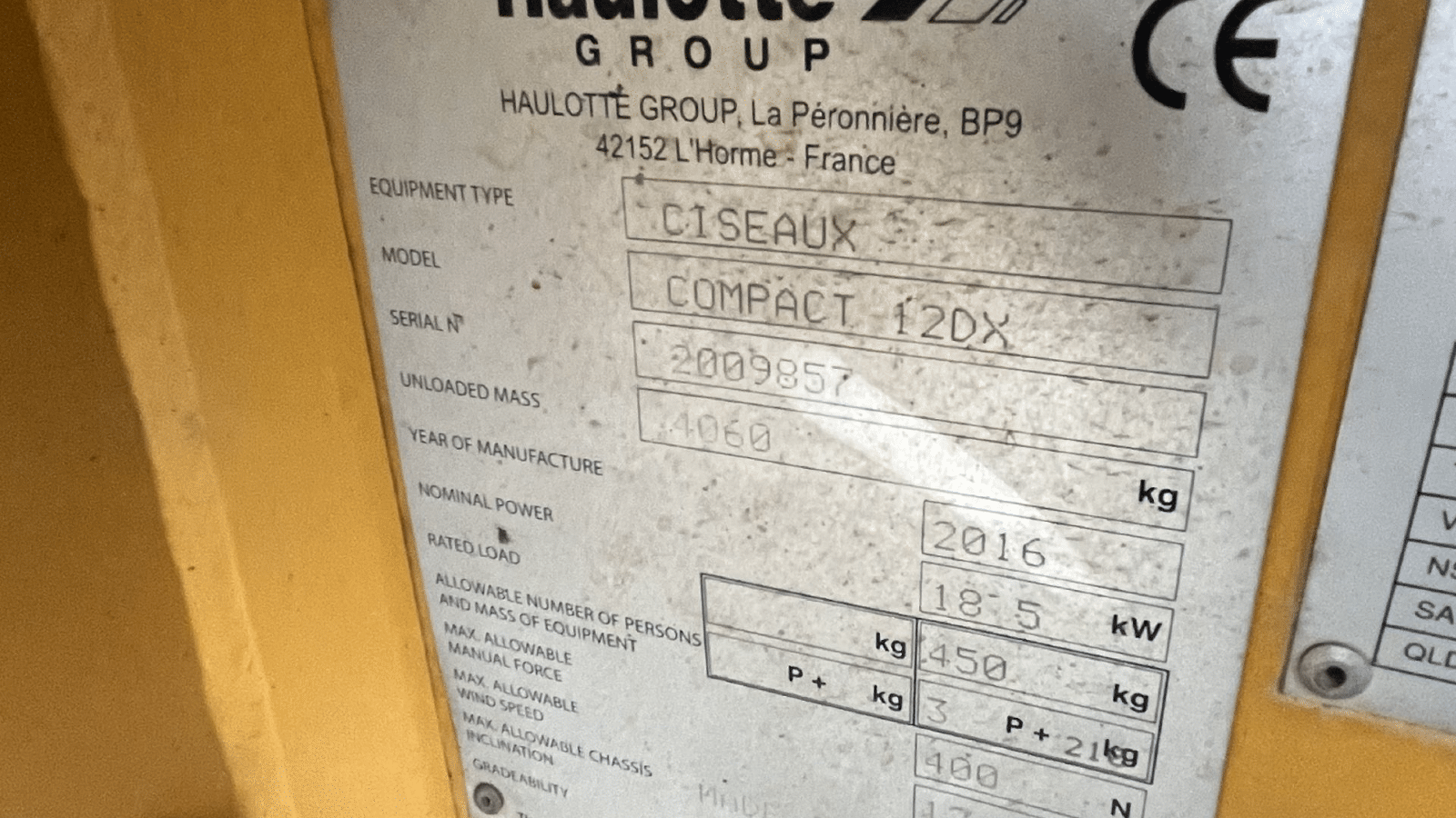 2016 Used Haulotte Compact 12DX Scissor Lifts