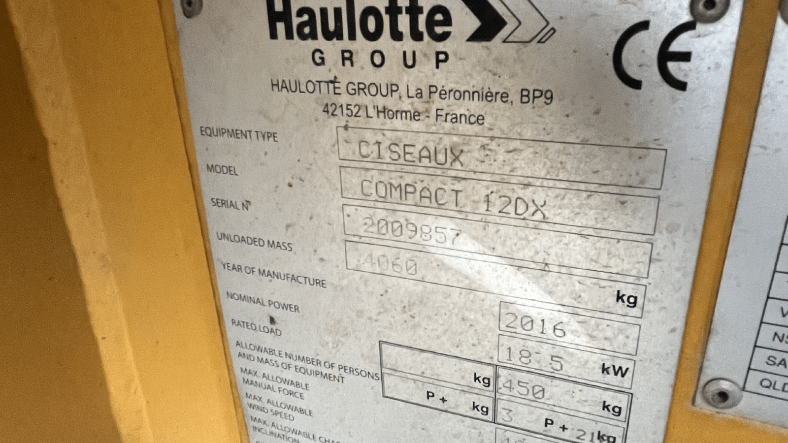 2016 Used Haulotte Compact 12DX Scissor Lifts