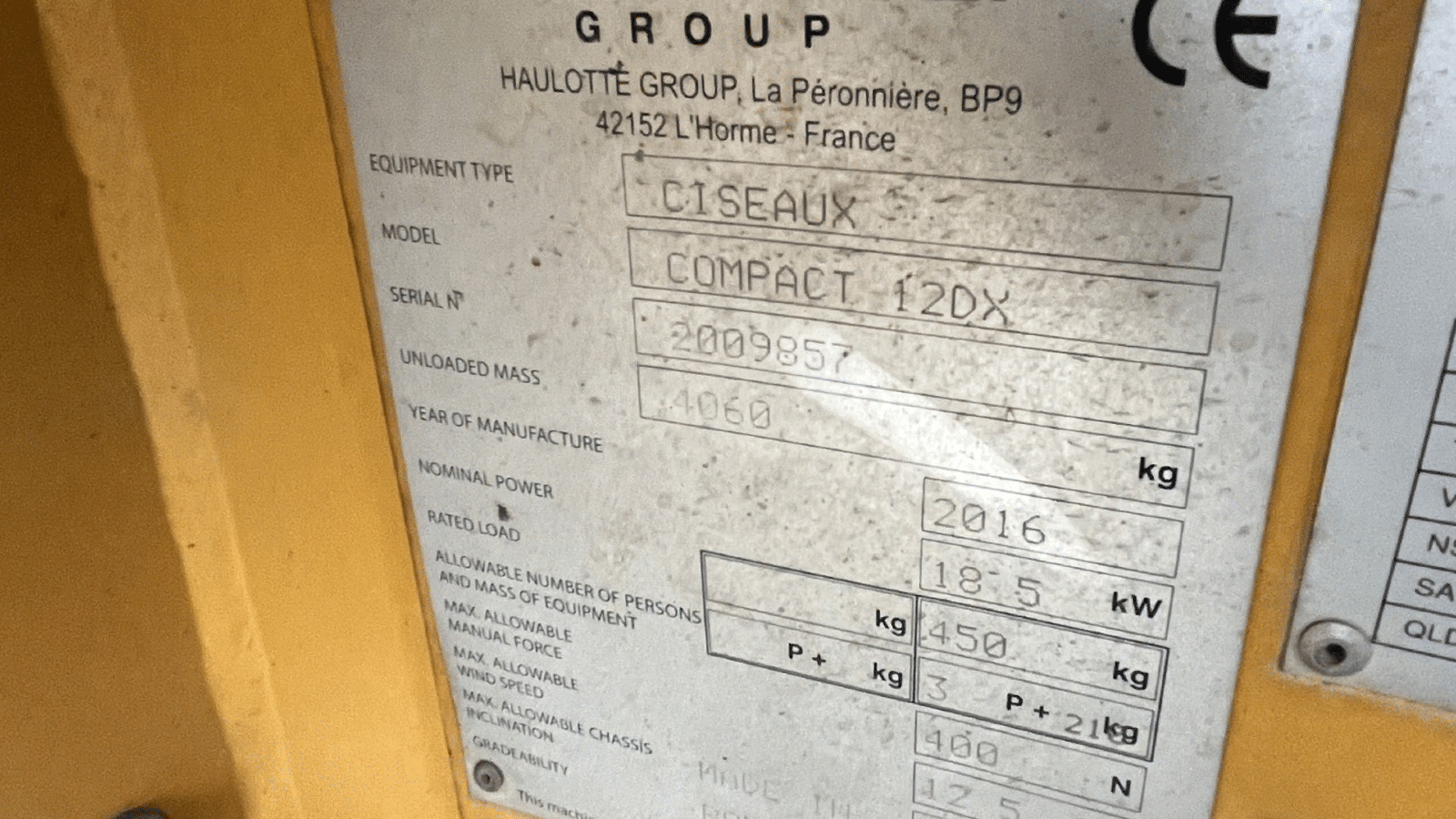 2016 Used Haulotte Compact 12DX Scissor Lifts