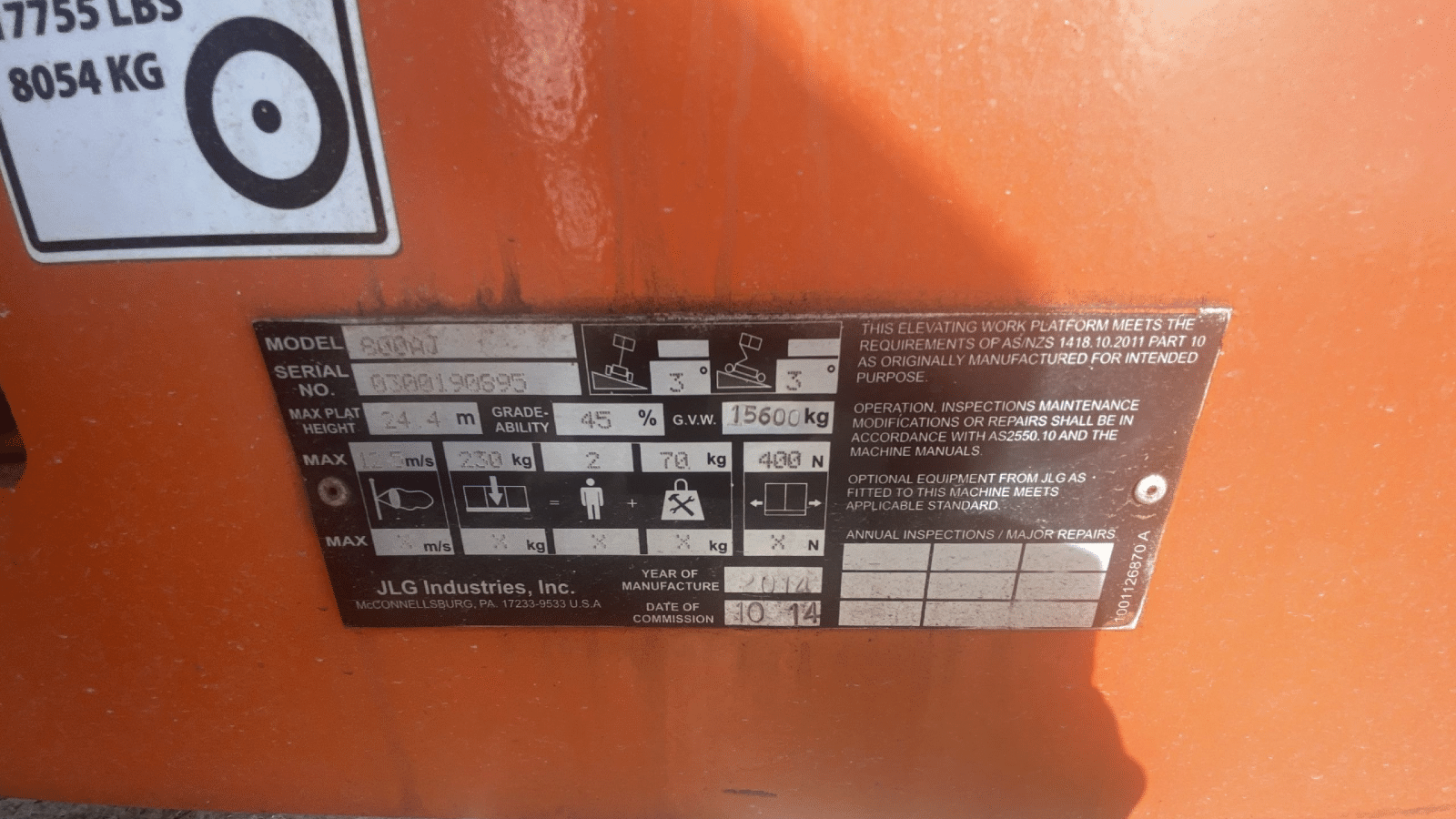 2014 Used Jlg 800AJ Boom Lifts