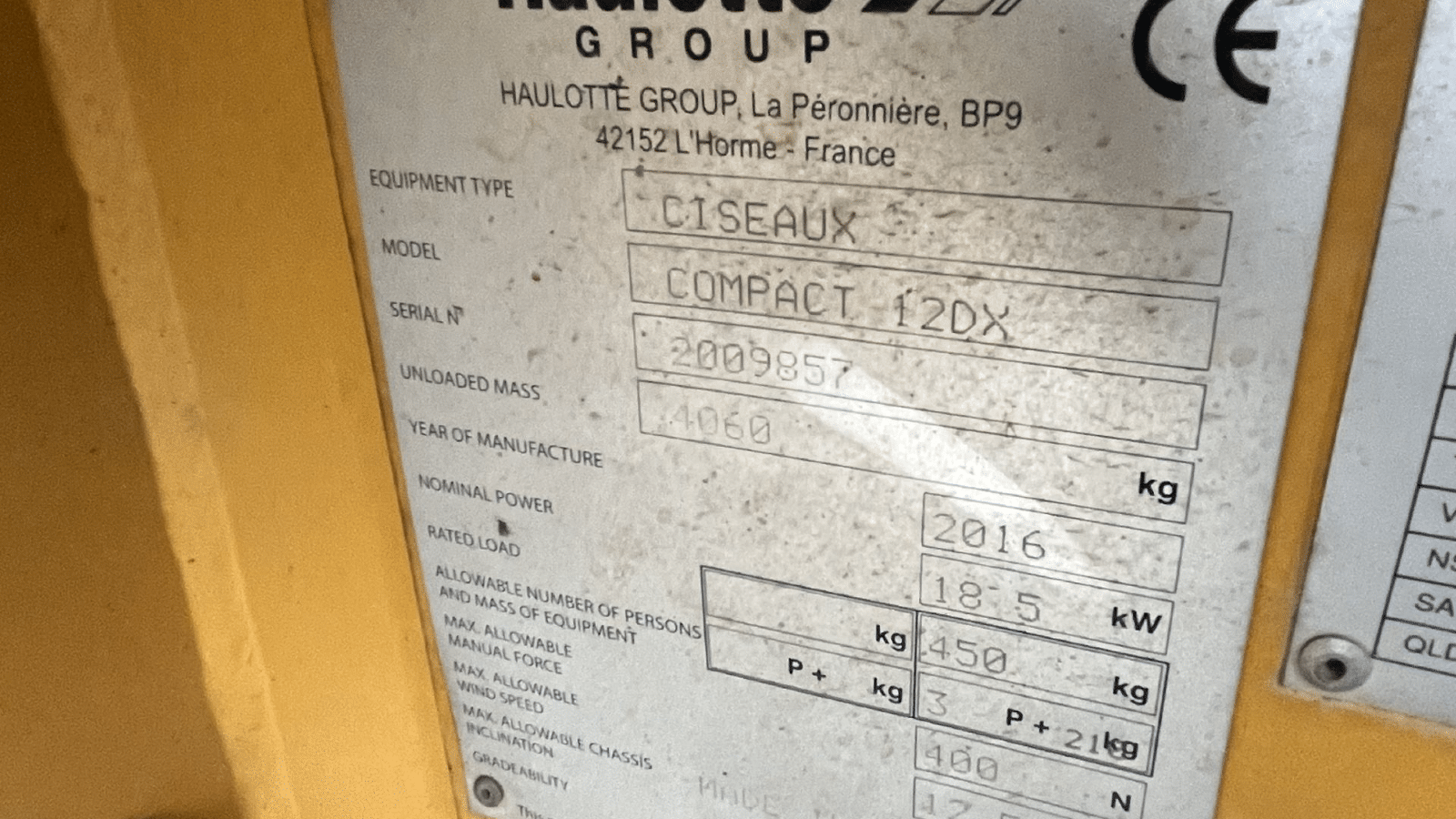 2016 Used Haulotte Compact 12DX Scissor Lifts