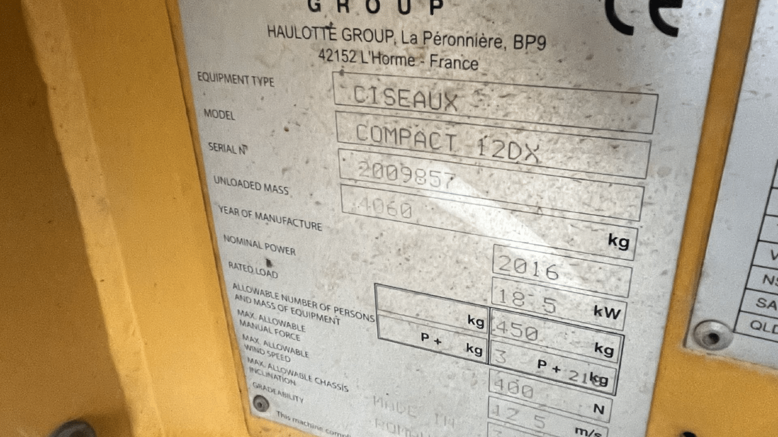 2016 Used Haulotte Compact 12DX Scissor Lifts