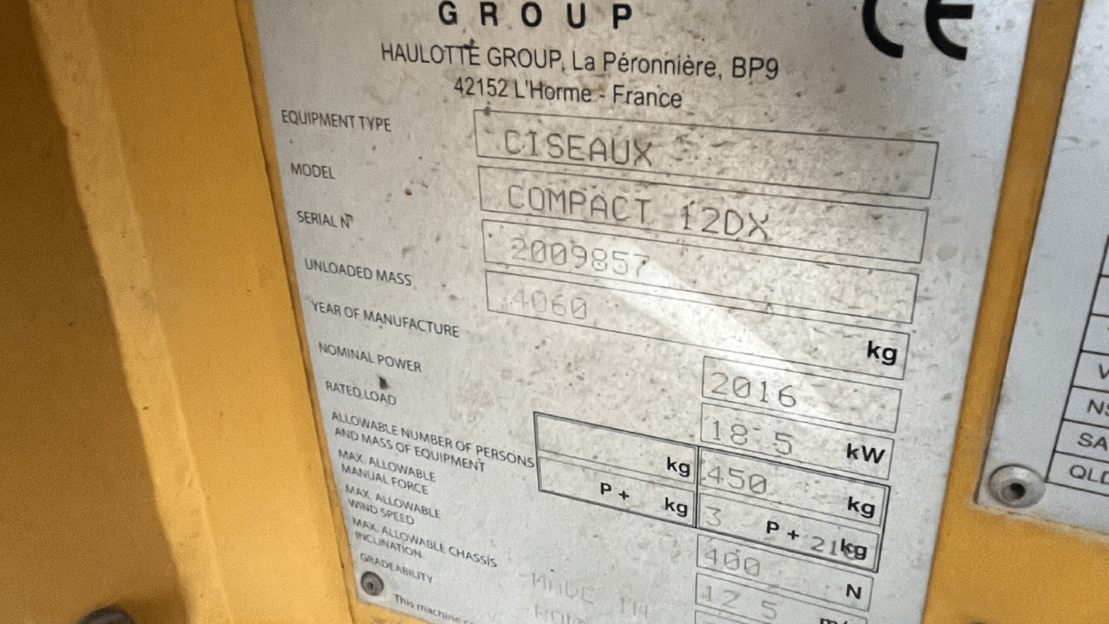 2016 Used Haulotte Compact 12DX Scissor Lifts
