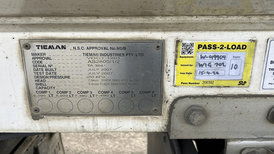 2007 Used Tieman Tanker