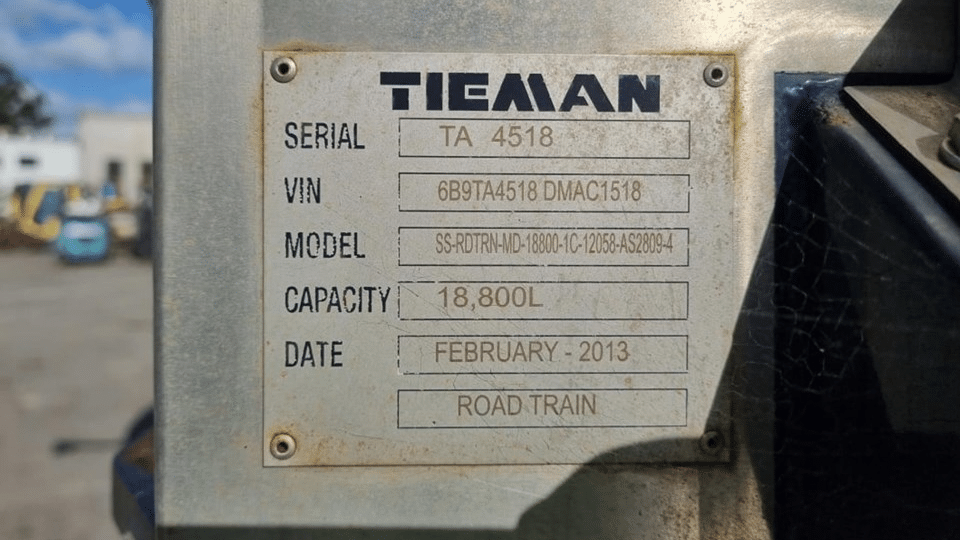 2013 Used Tieman Tanker