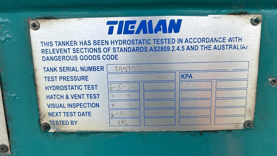 2014 Used Tieman Tanker