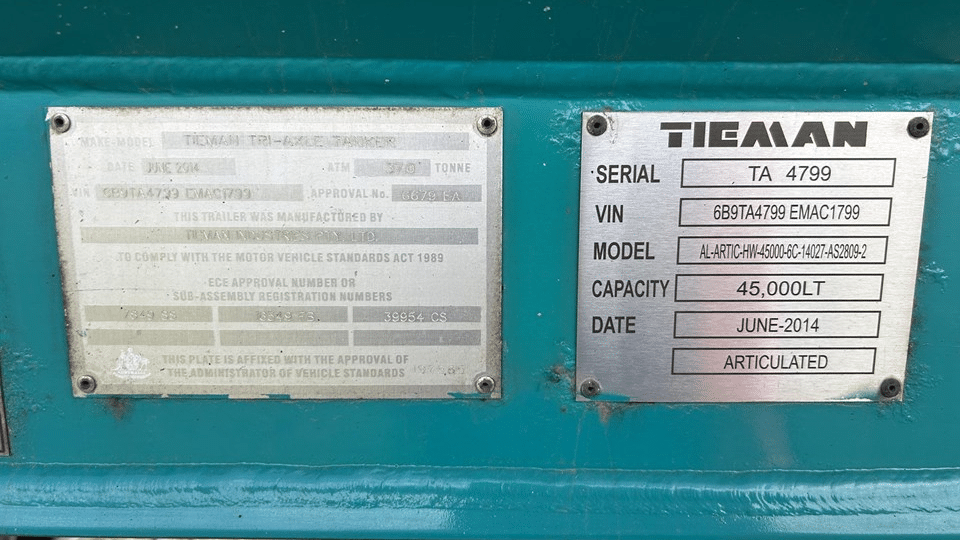 2014 Used Tieman Tanker