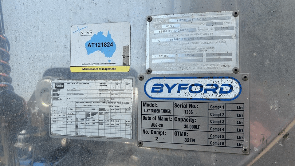 2020 Used Byford Tanker