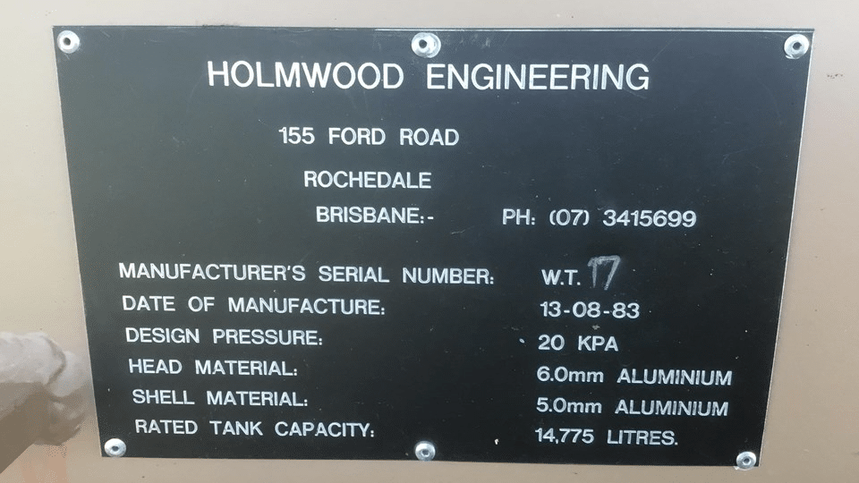 1983 Used Holmwood Tanker