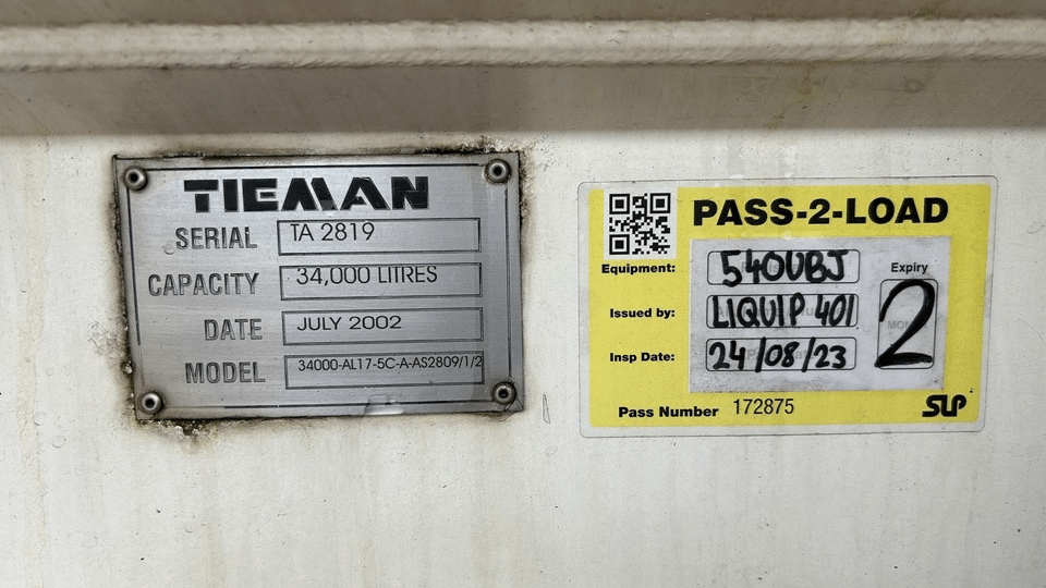 2002 Used Tieman Tanker