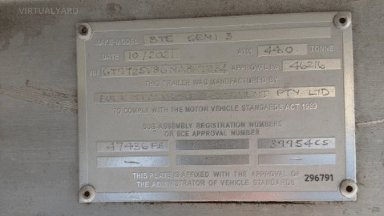 2021 Used BTE Chassis Tipper
