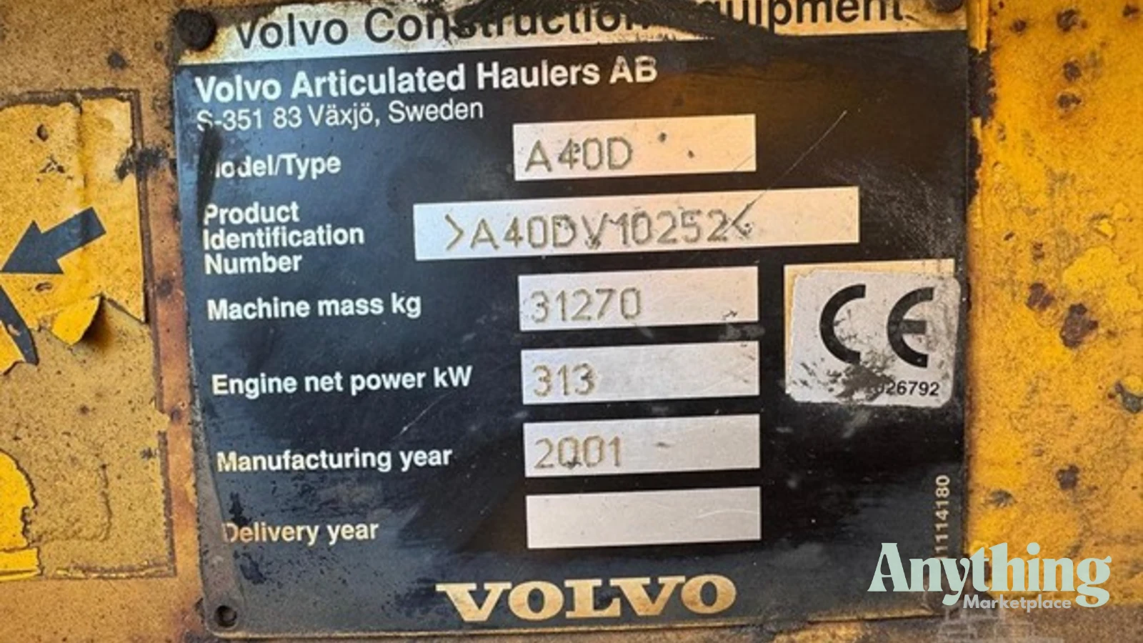 2001 Used VOLVO A40D Water Truck