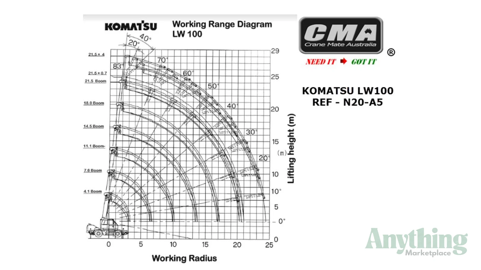 1996 Used KOMATSU LW100M Crane Truck