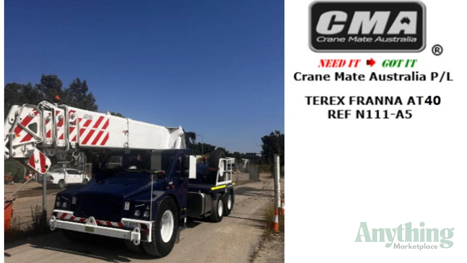 2022 Used Terex Franna AT40 Crane Truck