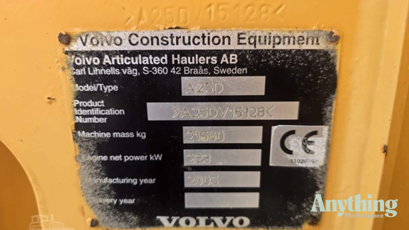 2005 Used VOLVO A25D Dump Truck