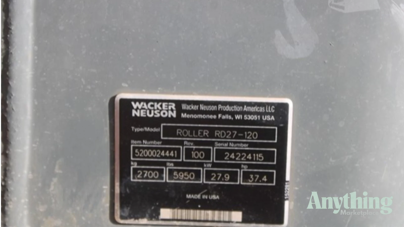 2014 Used Wacker Neuson RD27-120 Roller Compactors