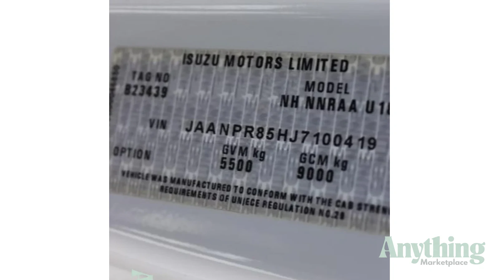 2018 Used Isuzu N-Series Curtainsider