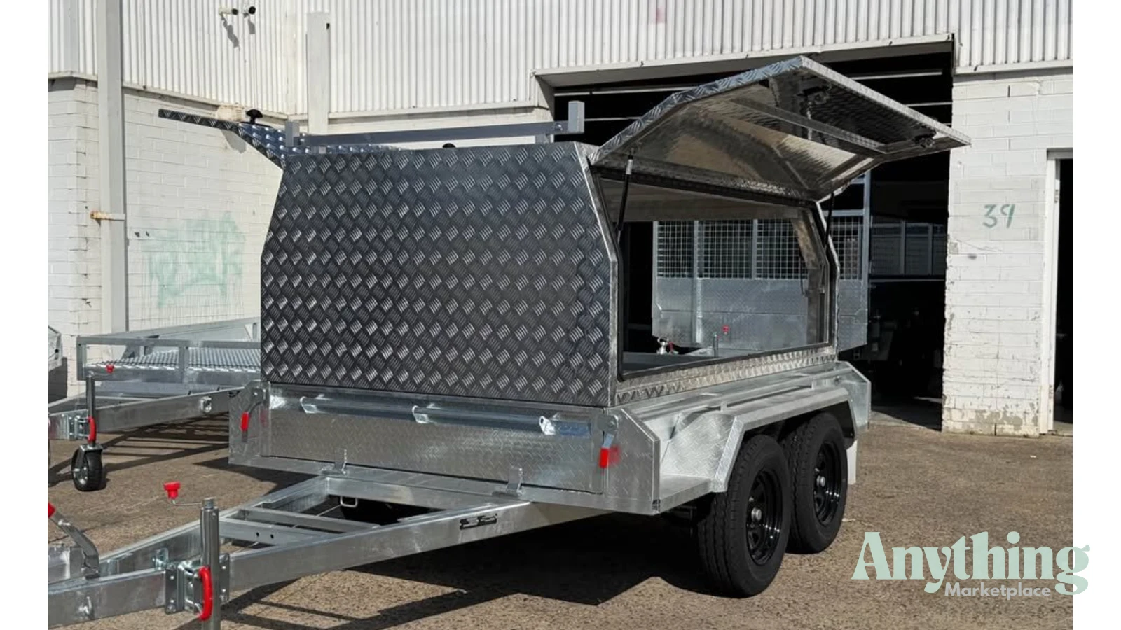 8x5 Tandem Tradie Trailer with three lift up door