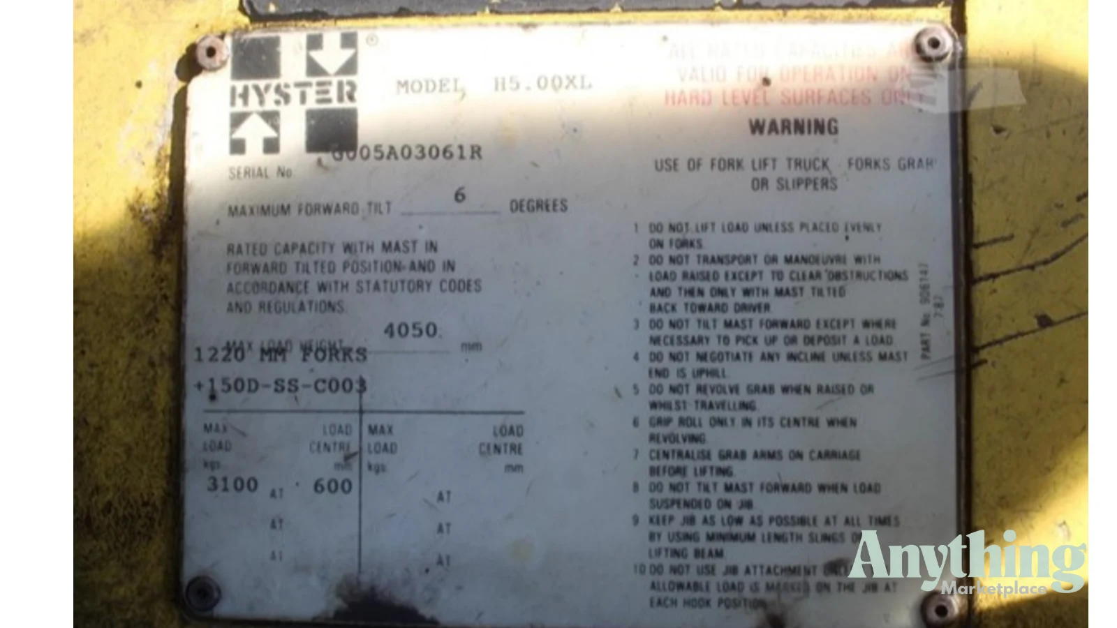 1994 Used HYSTER H5.00XL Forklifts