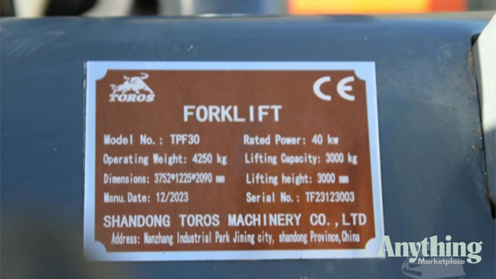 2023 Used SHANDONG TOROS MACHINERY CO LTD TPF30 Forklifts