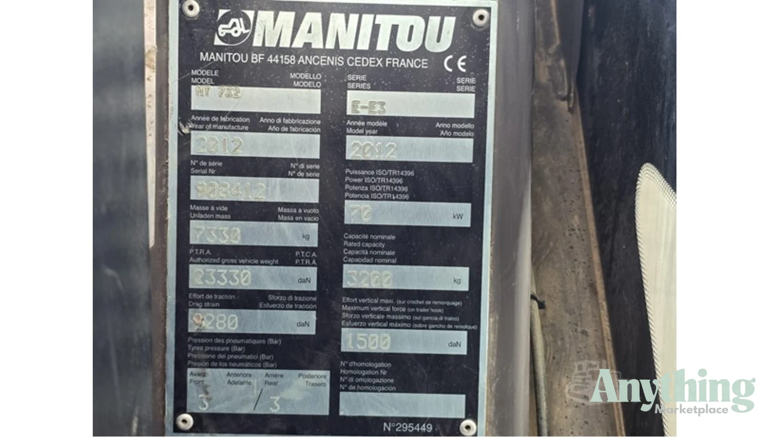 2012 Used Manitou MT732 Telehandlers