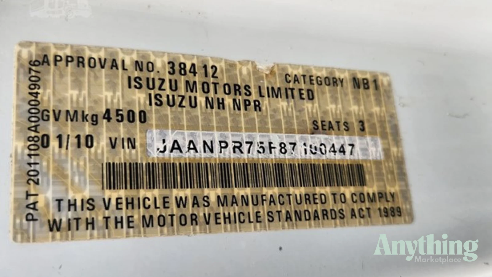 2010 Used Isuzu NPR 200 Tipper