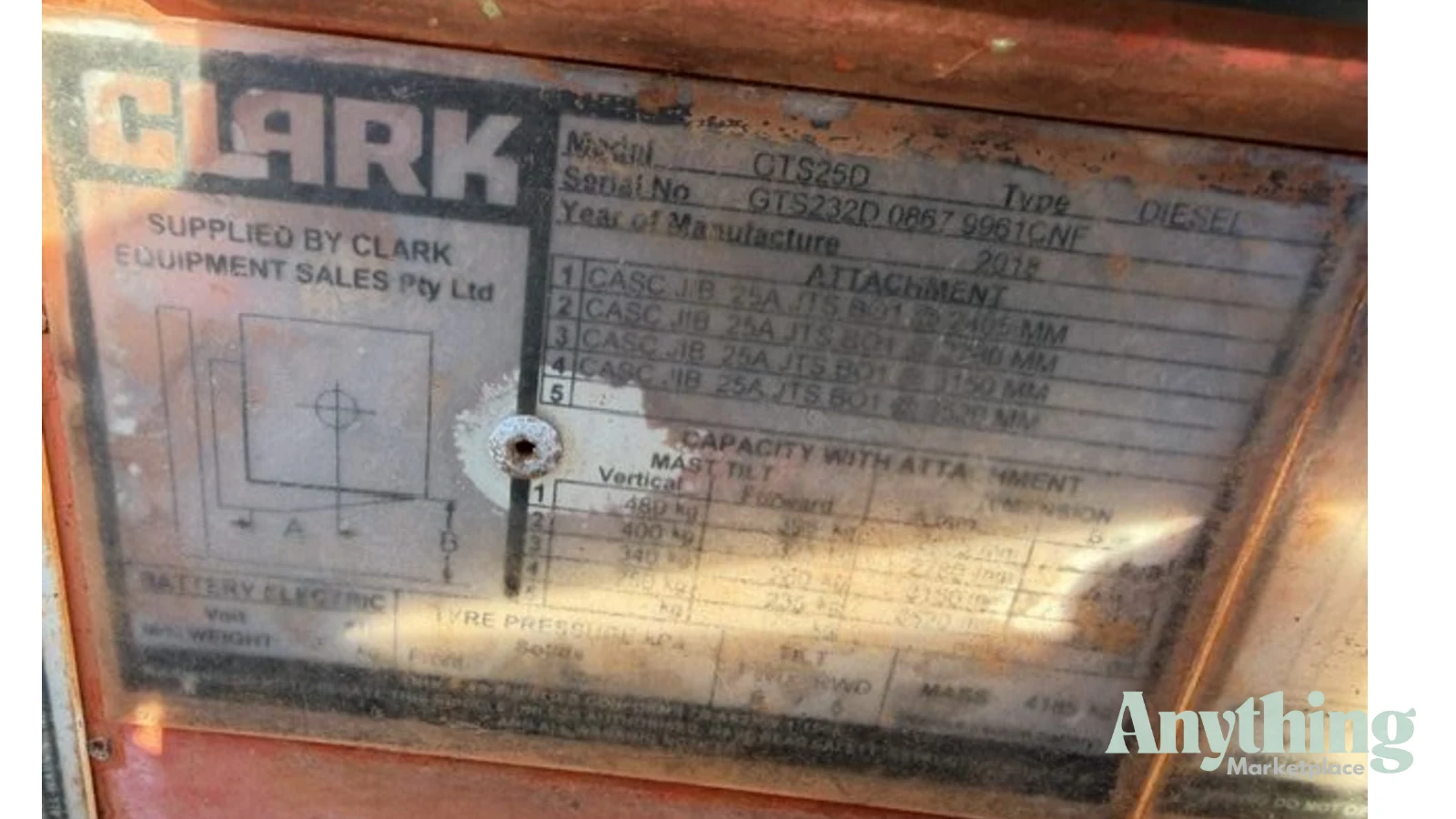 Used Clark 9T25D Forklifts