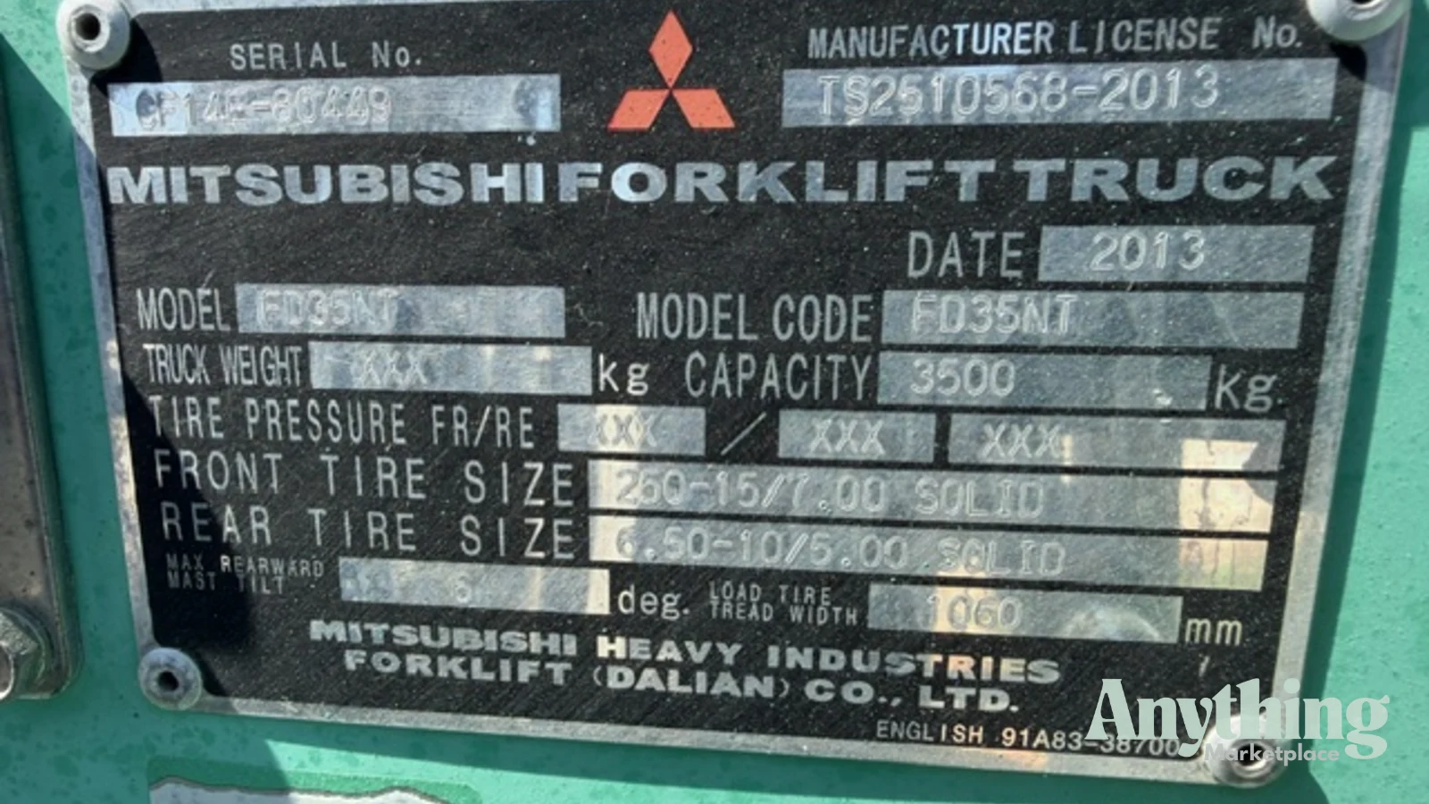 2013 Used Mitsubishi FD35NT Forklifts