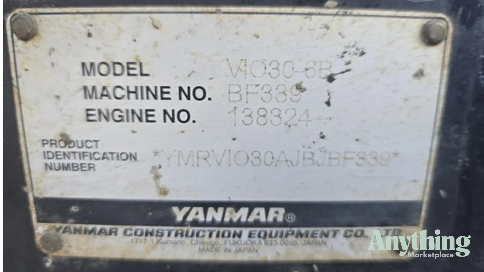 2019 Used Yanmar VIO30-6B Excavators