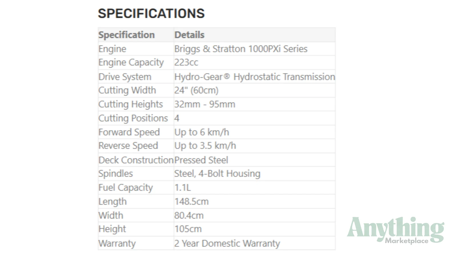 New VICTA BSX 42\" Other Tractors
