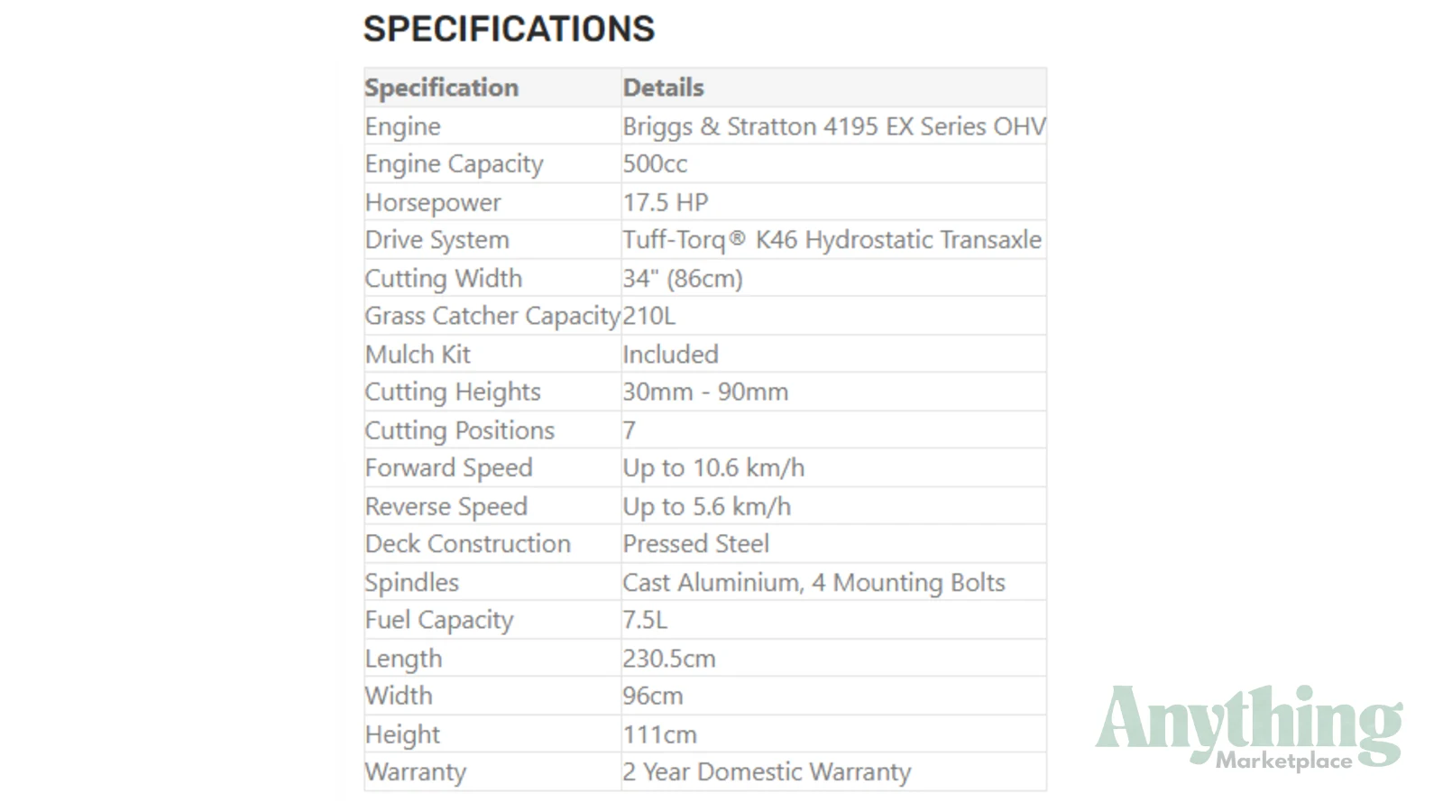 New VICTA VSX 34\" Other Tractors