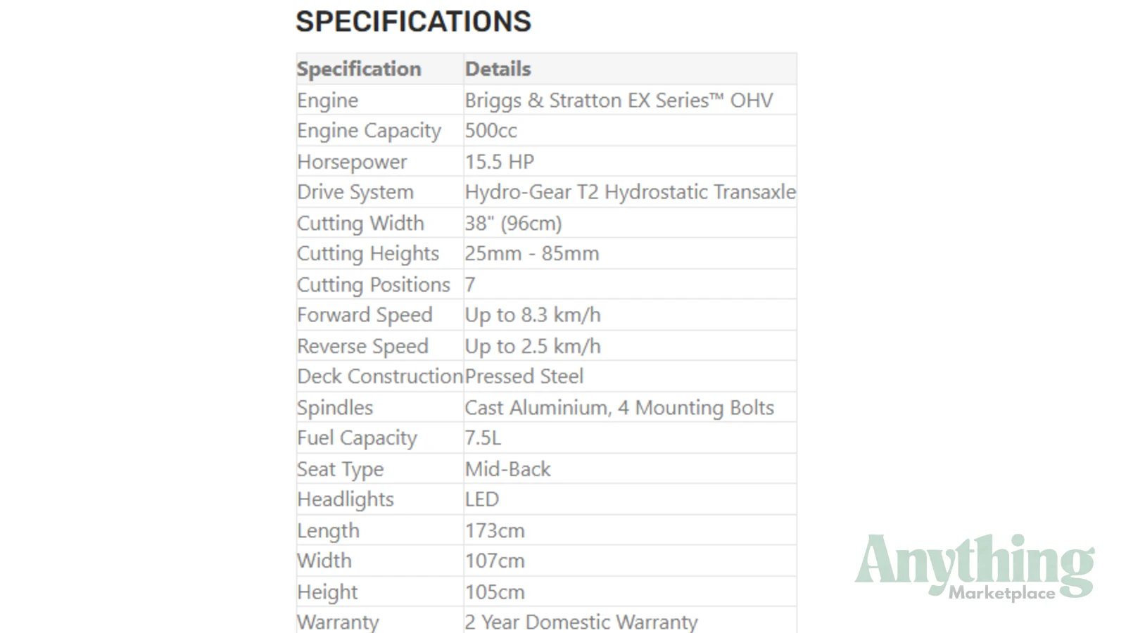 New VICTA VSX 38\" Other Tractors