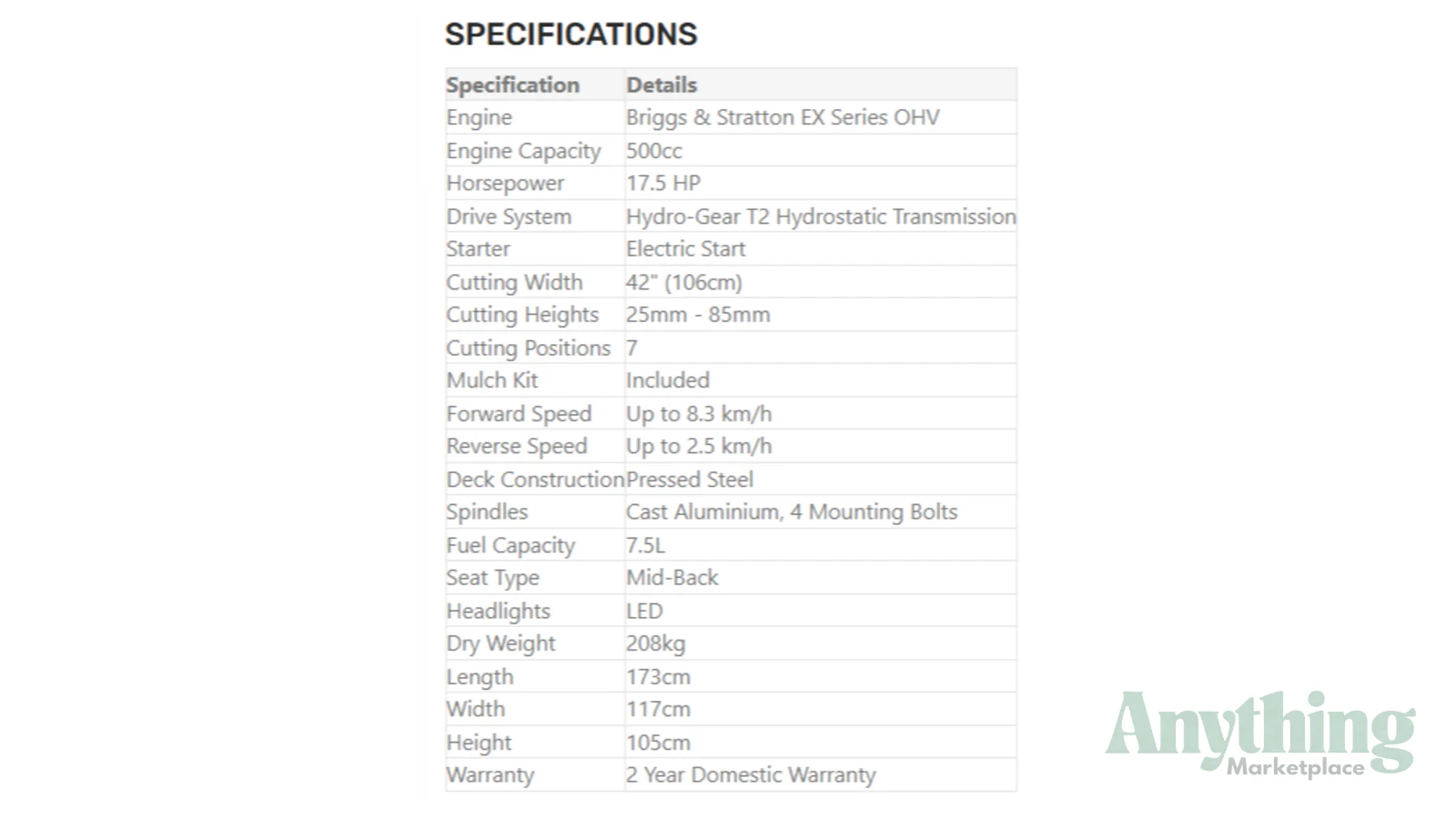 New VICTA VSX 42\" Other Tractors